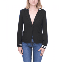 AjC Blazer Damen Business-Jacke mit Ein-Knopf-Verschluss Blazer Anzug-Jacke 71618907 Schwarz