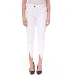 AjC Jeans Damen Slim-Fit Hose in knöchellänge mit Schlitz 41050410 Weiß