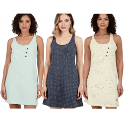 ALIFE AND KICKIN CamyAK B Damen Mini-Kleid Baumwoll-Kleid mit Punkten Sommer-Kleid in Aqua-Blau, Butter-Beige oder Marine-Navy