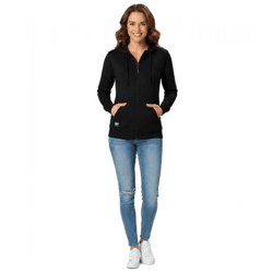 alltagstaugliche Helly Hansen Damen Sweat-Jacke mit Kapuze Zip-Hoodie mit Taschen 280 g/m² 79217_990 Schwarz