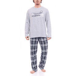 AM LEGEND Herren Pyjama-Set 2-teilig karierter Schlafanzug IAN MPJ 23 Navy/Hellgrau