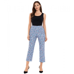 Aniston CASUAL Women's 7/8 Pants—Casual Summer Pants with Floral Print 17521410 Blue
