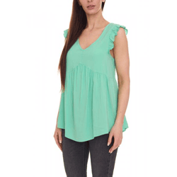 Aniston CASUAL Damen Bluse-Top schicke Sommer-Bluse mit V-Ausschnitt 57166816 Grün