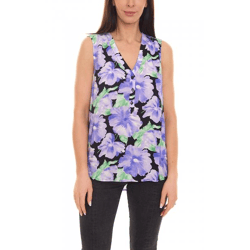 Aniston CASUAL Damen Blusentop mit Blütendruck im Batik-Look 10019364 Lila/Grün/Weiß