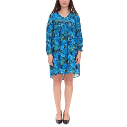 Aniston CASUAL Damen Mini-Kleid Sommer-Kleid Langarm-Kleid 36726314 Blau/Grün