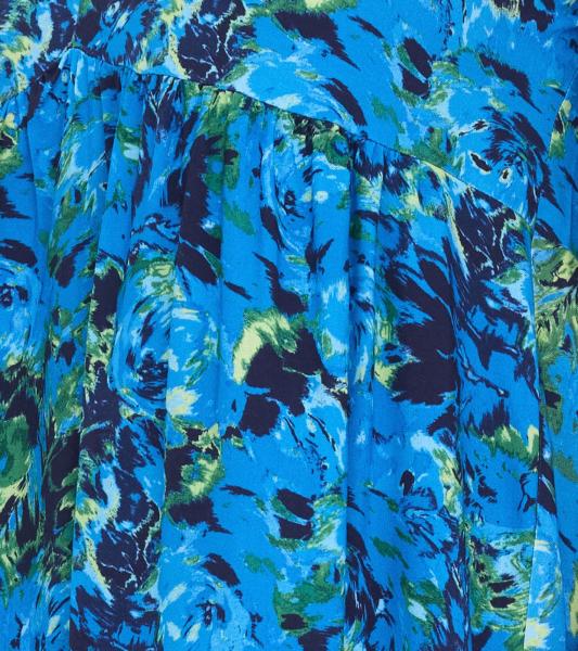 Aniston CASUAL Damen Mini-Kleid Sommer-Kleid Langarm-Kleid 36726314 Blau/Gr&uuml;n