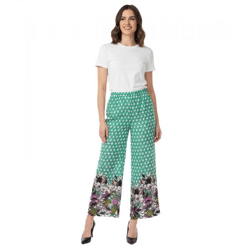 Aniston CASUAL Women's Pull-On Pants—Comfortable Summer Pants with All-Over Floral Print 76938501 Green