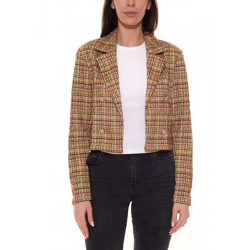 Aniston CASUALS Damen Blazer Kurzblazer mit Zierknöpfen 96699747 Grün/Bunt