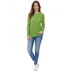 Aniston Damen Langarm-Shirt mit Rücken-Cut-Out Alltags-Pullover Sommer-Shirt 48676348 Grün