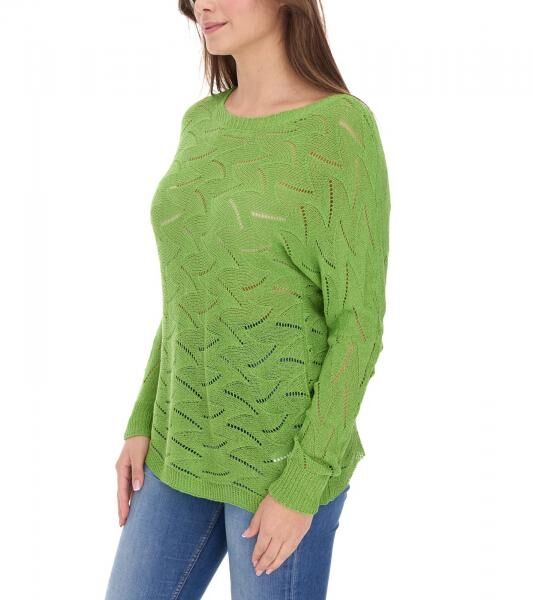 Aniston Damen Langarm-Shirt mit R&uuml;cken-Cut-Out Alltags-Pullover Sommer-Shirt 48676348 Gr&uuml;n