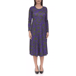 Aniston Damen Maschenkleid mit Floralemmuster Langarm 41876054 Lila/Grün