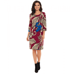 Aniston SELECTED Women's 3/4-Sleeve Floral Midi Dress, Summer Dress 75546760 Red