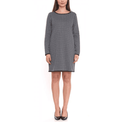 Aniston SELECTED Damen Kleid mit Allover-Print Langarm-Kleid 78746568 Schwarz/Weiß