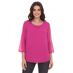 Aniston SELECTED Damen modische Sommer-Bluse mit 3/4-Ärmeln 16113300 Pink