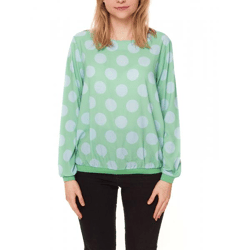 Aniston SELECTED FM Damen Blusen-Shirt Allover mit Punkten bedruckt figurumspielend 37847721 Grün/Blau