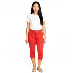 ARIZONA Damen Capri-Hose High-Waist Hose 3/4 Denim Pants Baumwoll-Hose 99331807 Rot