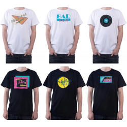 BAD+MAD Tokio Tee Herren Baumwoll-T-Shirt mit verschiedenen Prints Rundhals-Shirt BMTR00X in Schwarz oder Weiß