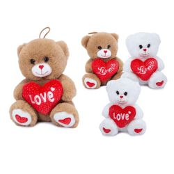 Bear with heart I Love You plush figure - 2 assorted - 18 cm