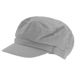 Baker-Boy-Mütze im Cord-Style Ballon-Mütze Kopfbedeckung Sommer-Cap Schirm-Mütze 4606M K248131 Grau