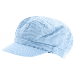 Baker-Boy-Mütze im Cord-Style Ballon-Mütze Kopfbedeckung Sommer-Cap Schirm-Mütze 4606M K248131 Blau