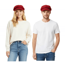 Ballon-Mütze im Filz-Style Baker-Boy-Mütze Kopfbedeckung Sommer-Cap Schirm-Mütze 4604M KL3888 Rot