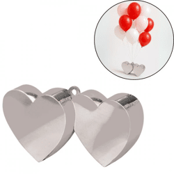 Ballongewicht Herzen silber 12 cm