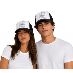 Beechfield Trucker-Cap Baumwoll-Cap mit „LEGALIZED“ Stickerei Trucker-Cap Mütze Baseball-Cap Schwarz/weiß