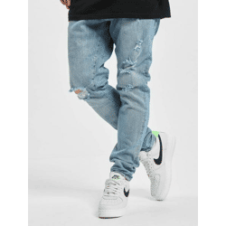 Comfortable 2Y Premium Men's Slim-Fit Stretch Jeans with Zipper, Cotton, Blue