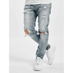 Comfortable 2Y Premium Men's Straight-Fit Stretch Jeans with Zipper, Cotton, Blue