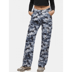 bequeme DEF Damen Jeans Straight Fit Stretch mit Baumwolle Camouflage