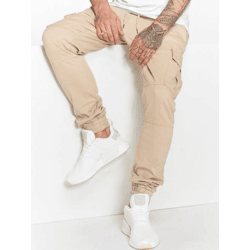bequeme DEF Herren Jeans Stretch Kordelzug Taschen mit Baumwolle Beige