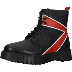 Bequeme Kickers Stiefelette Schnürschuhe für Damen 910624-50 83 Schwarz