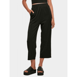 bequeme Urban Classics Damen Jeans Straight Fit Stretch Kordelzug Schwarz
