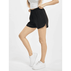 bequeme Urban Classics Damen Shorts Kordelzug Taschen 115 g/m² Schwarz