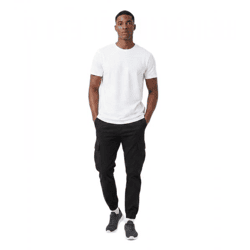 Bequeme URBAN CLASSICS Herren Cargo Jogginghose mit elastischem Bund und Cargo-Taschen Schwarz