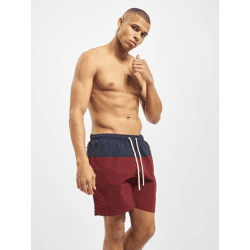 bequeme URBAN CLASSICS Herren Hose Kordelzug Reißverschluss 120 g/m² Rot/Blau