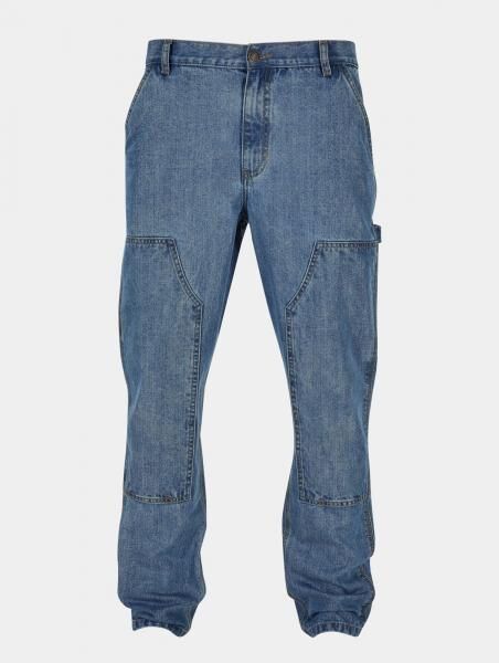 bequeme Urban Classics Herren Jeans Straight Fit Taschen Denim mit Baumwolle Blau