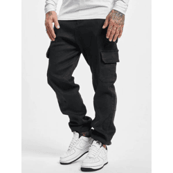bequeme URBAN CLASSICS Herren Jeans Stretch Kordelzug Reißverschluss mit Baumwolle Schwarz