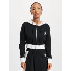 bequemer Dangerous DNGRS Damen Hoodie Reißverschluss Kapuze 280 g/m² mit Baumwolle Schwarz/Weiß