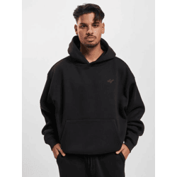 bequemer DEF Herren Hoodie Rippstrick Kapuze Schwarz