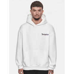 Comfortable Dropsize Men's Oversized Hoodie with Cotton Hood, White