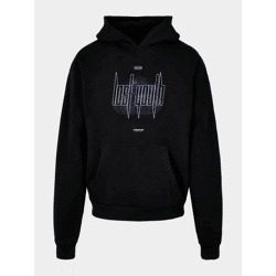 bequemer Lost Youth Herren Hoodie Kapuze Oversize 460 g/m² mit Baumwolle Schwarz