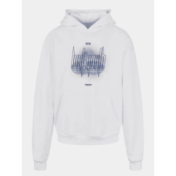 bequemer Lost Youth Herren Hoodie Kapuze Oversize 460 g/m² mit Baumwolle Weiß