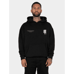 bequemer MJ GONZALES Herren Hoodie Rippbündchen Kapuze 460 g/m² mit Baumwolle Schwarz