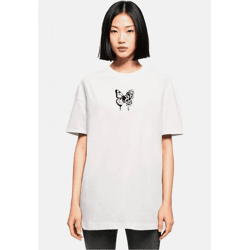 bequemes POD Damen T-Shirt Oversize 220 g/m² mit Baumwolle Weiß