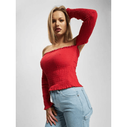 bequemes Urban Classics Damen T-Shirt Stretch 180 g/m² mit Baumwolle Rot