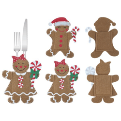 Besteckhalter Lebkuchenfiguren Filz, 4erSet, 2/s