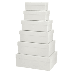 Boxenset, weiß, 6tlg., rechteckig