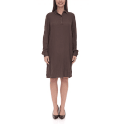 BOYSEN´S Kleid Damen Hemdblusen-Kleid in Crinkle Optik leicht durchscheinend 42883962 Braun