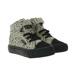 BRITISH KNIGHTS Dee Kleinkinder Mid-Top Sneaker mit Muster Baby Schnür-Schuhe mit verstärktem Zehenbereich B48-3728I-01 Beige/Schwarz